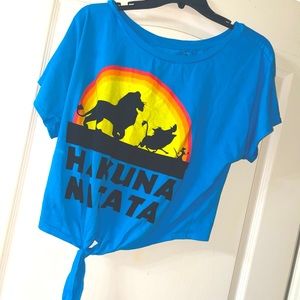 Disney lion king womens cropped top oversized size Large